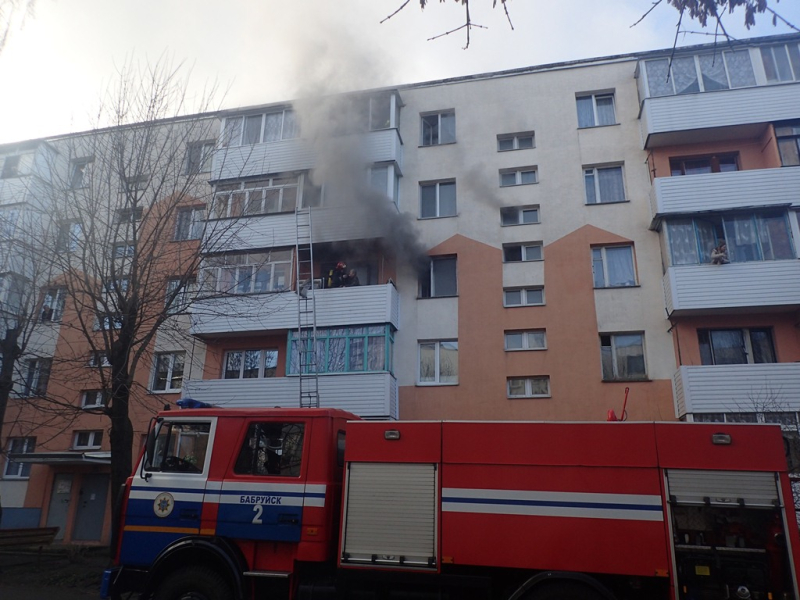 Пожар по улице Лынькова в Бобруйске