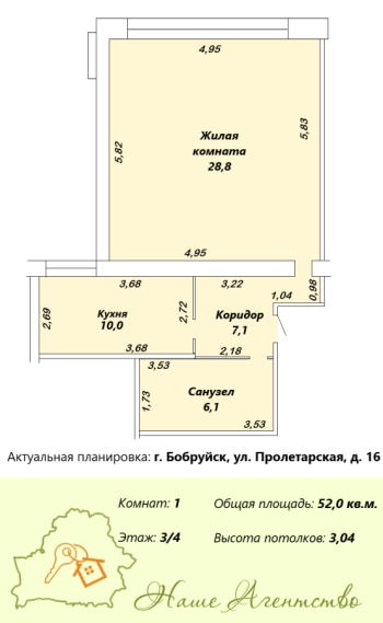 Однокомнатная квартира современной планировки