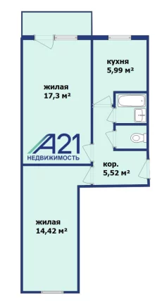 Уютная двухкомнатная квартира на ул. Интернациональная 53