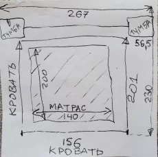 Кровать с тумбами и матрас