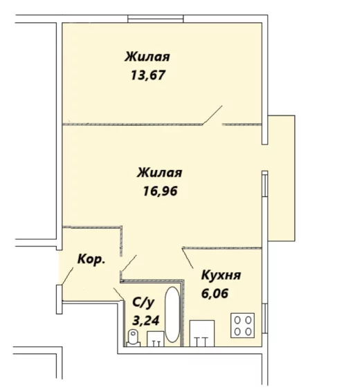 2-х комнатная квартира