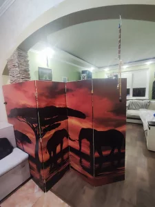 Ширма пятистворчатая, двухсторонняя 160х250