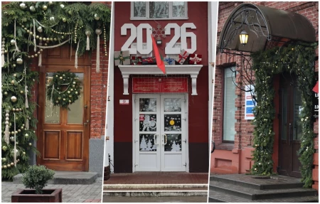 Новогодний Бобруйск: хвоя, текстиль и надувные снеговики