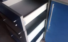 Кухню угловую Blue metallic с мойкой кранами