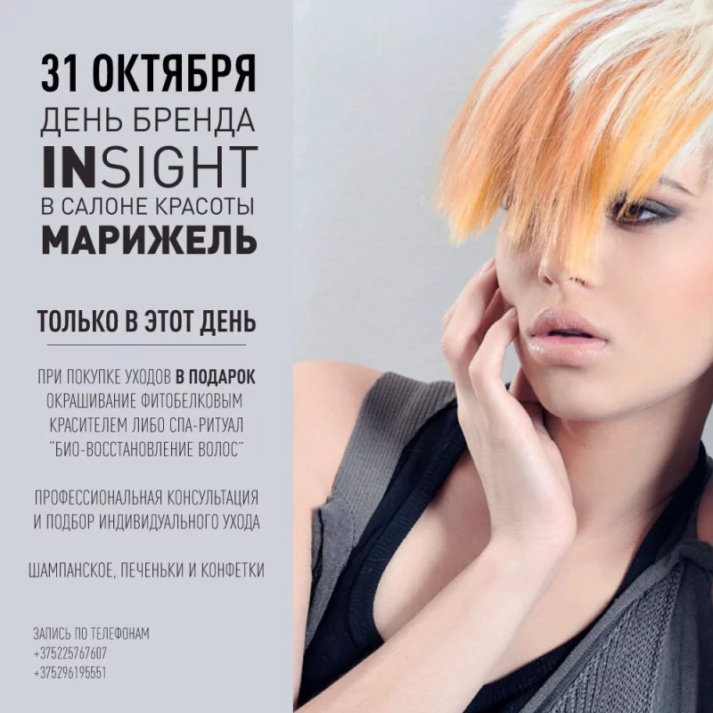 День бренда INSIGHT в салоне Марижель. Эко-косметика для волос