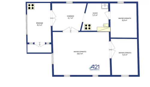 Трехкомнатный жилой дом по улице Рабочей