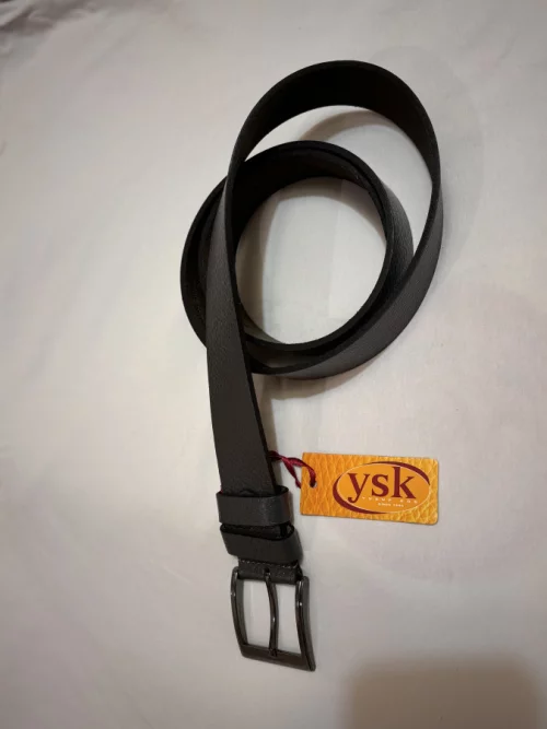 Кожаный ремень цвет серый