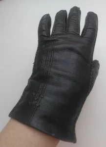 Перчатки без подкладки, на короткие пальцы, натуральная кожа