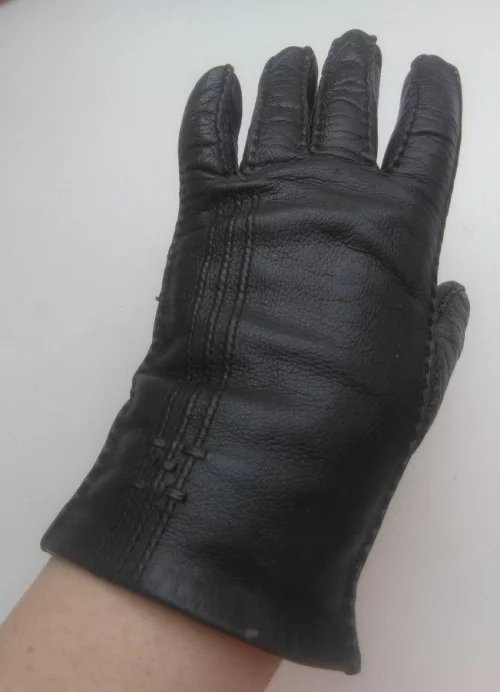 Перчатки без подкладки, на короткие пальцы, натуральная кожа