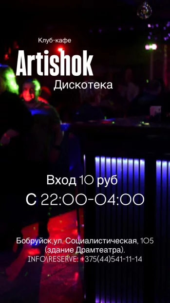 Дискотека в клуб-кафе «Artishok»
