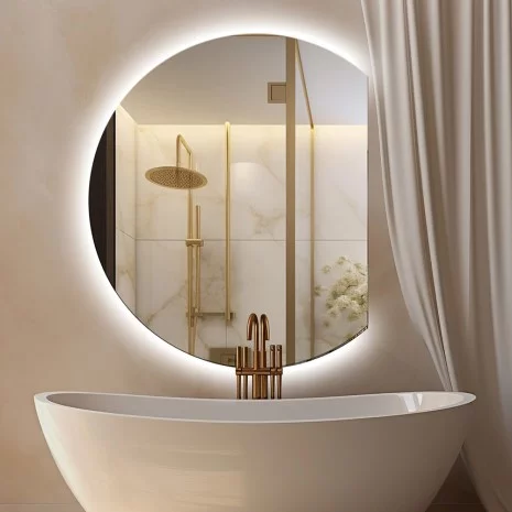 Дизайнерские идеи с зеркалами с подсветкой для ванной