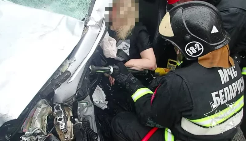 Видео МЧС с места ДТП в Речицком районе. Погибла женщина