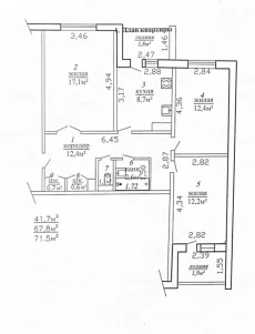 3-комнатная квартира ул. Рокоссовского, д. 110