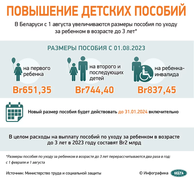 Пособия по уходу за ребенком в возрасте до трех лет увеличиваются с 1 августа