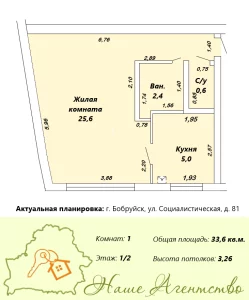 Однокомнатная квартира в историческом центре города