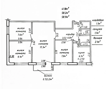 4-х комнатная квартира в центре по ул. Октябрьская, 123. 26900 у.е