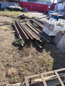 Стеллажи, лист, трубы б/у