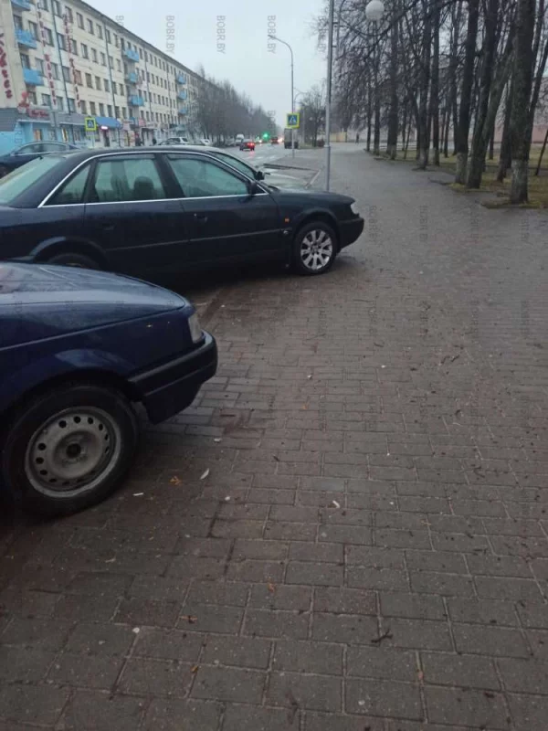 Кто-то думает, что можно парковаться на тротуаре..
