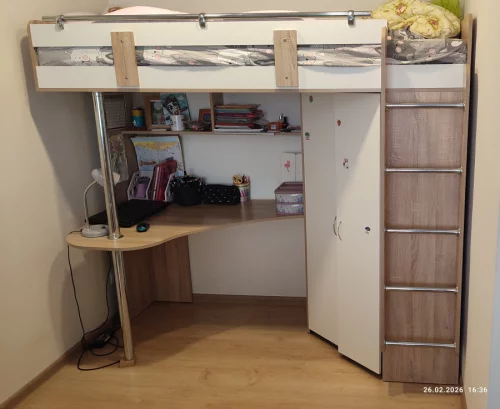 Кровать чердак с матрасом (Барро)