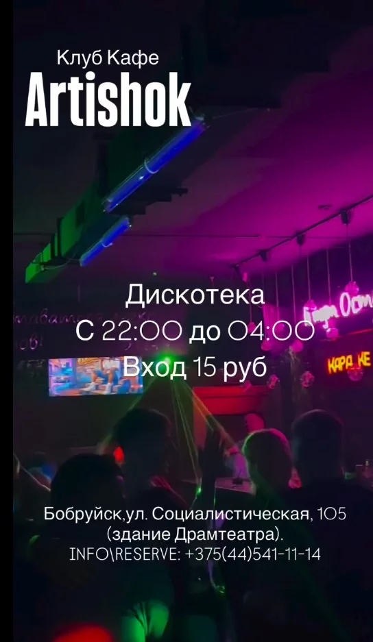 Дискотека в клуб-кафе «Artishok»