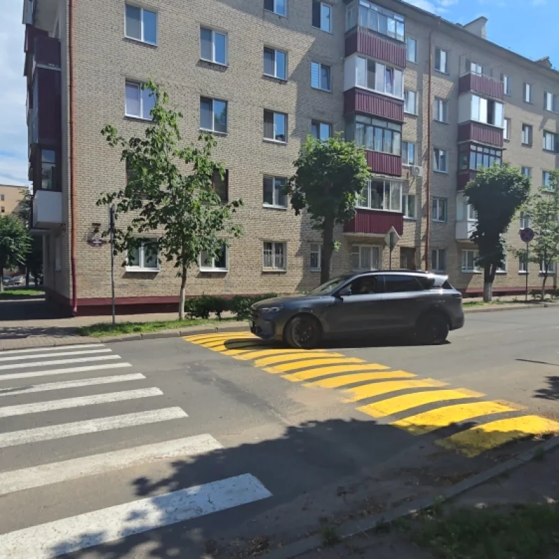 Вероятно в Бобруйске мало естественных неровностей поэтому на улице Пушкина возле 27 школы установили новую искусственную неровность