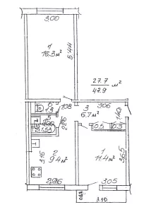 Двухкомнатная квартира по ул. Горелика, д. 25