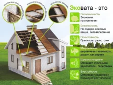 Качественный монтаж кровли. Бесшовное утепление эковатой Грин Палп