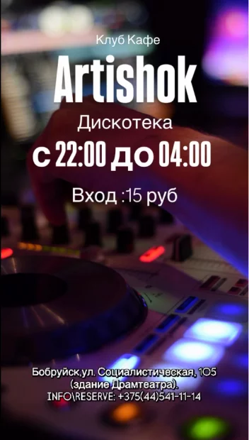 Дискотека в клуб-кафе «Artishok»