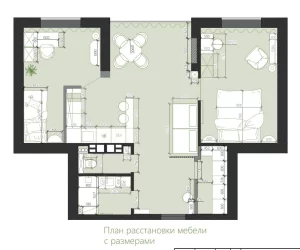 2-комн.уютное пространство на ул.Минская 62