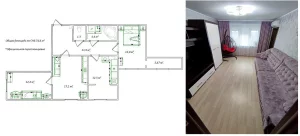 3-комн. квартира с инновационной планировкой по ул.Рокоссовсксого 40