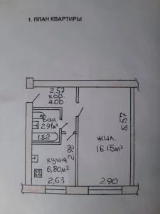 1-комнатная квартира в г. Бобруйск