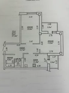 Большая 2-ка шикарной планировки