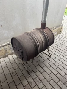 Буржуйка из советской бочки