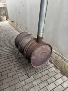 Буржуйка из советской бочки