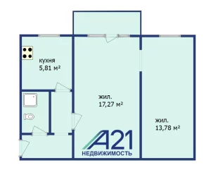 Светлая двухкомнатная квартира по ул. Октябрьская 155