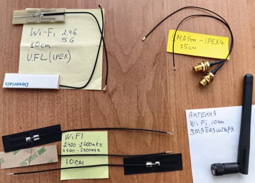 пигтейл SMA(female) IPEX4, WiFi антенна наклейка