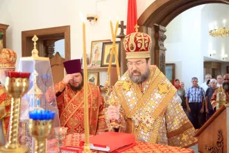 Епископ Бобруйский и Быховский Серафим возглавил престольный праздник в храме деревни Сычково в день памяти мучеников благоверных князей Бориса и Глеба