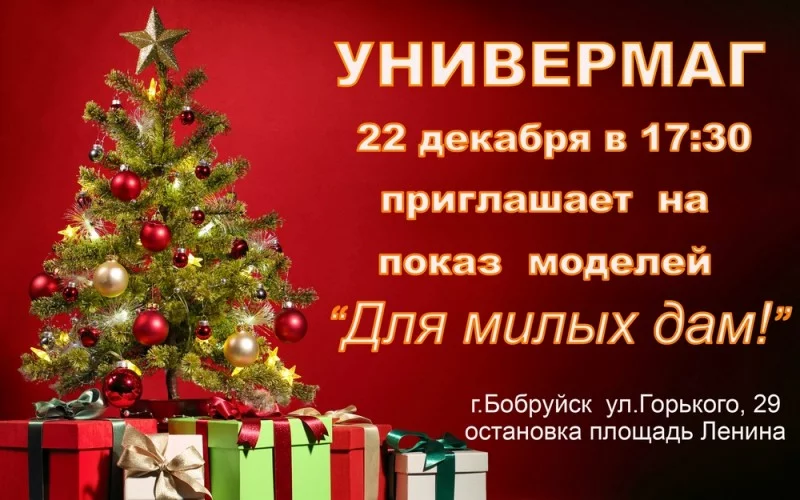 «Универмаг» 22 декабря в 17.30 приглашает на показ моделей «Для милых дам»