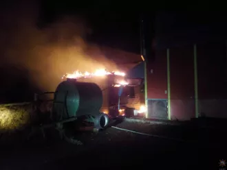 Ночью в Бобруйском районе горел зерносушильный комплекс