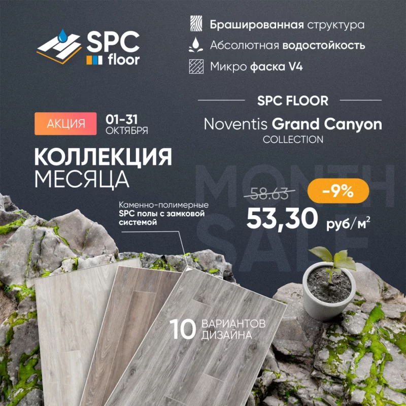 Снижение цен на виниловые полы SPC. Коллекция Grand Canyon уже в Бобруйске!