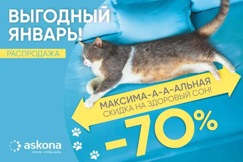 Акция «Выгодный январь» в салоне ASKONA! Скидки до 70%!