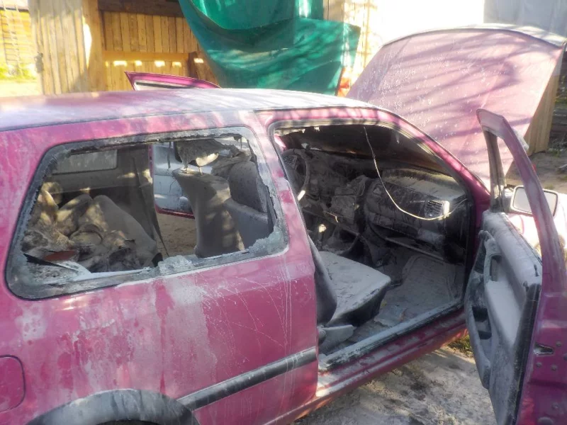 В Бобруйском районе горел автомобиль