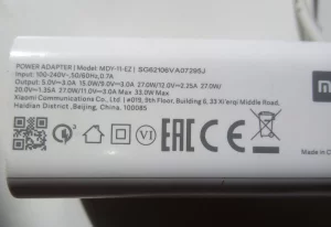 Оригинальное зарядное Xiaomi 33W