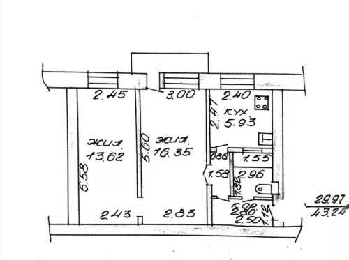 Двухкомнатная квартира на ул. Пушкина 247