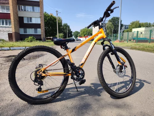 Детский велосипед Stinger Caiman Disc 24 (оранжевый) + замок в подарок