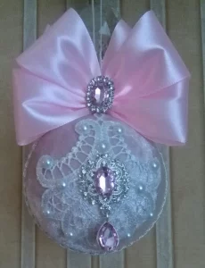 Новогодние шары 2шт.(розовый и зелёный)