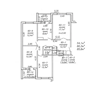 Просторная 4-комн. квартира напротив ТЦ "Корона". 37000 у.е