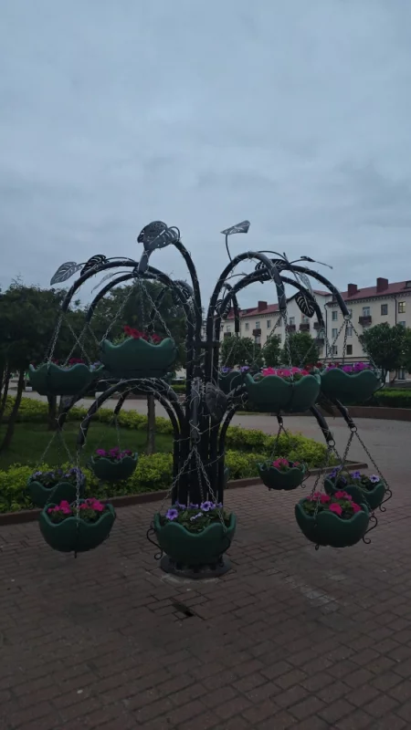 Новая композиция из цветов на площади Ленина