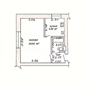 1-комнатная квартира в центре города по ул. 50 лет Октября, 34а