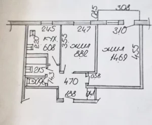 2- комнатная квартира на 3 этаже